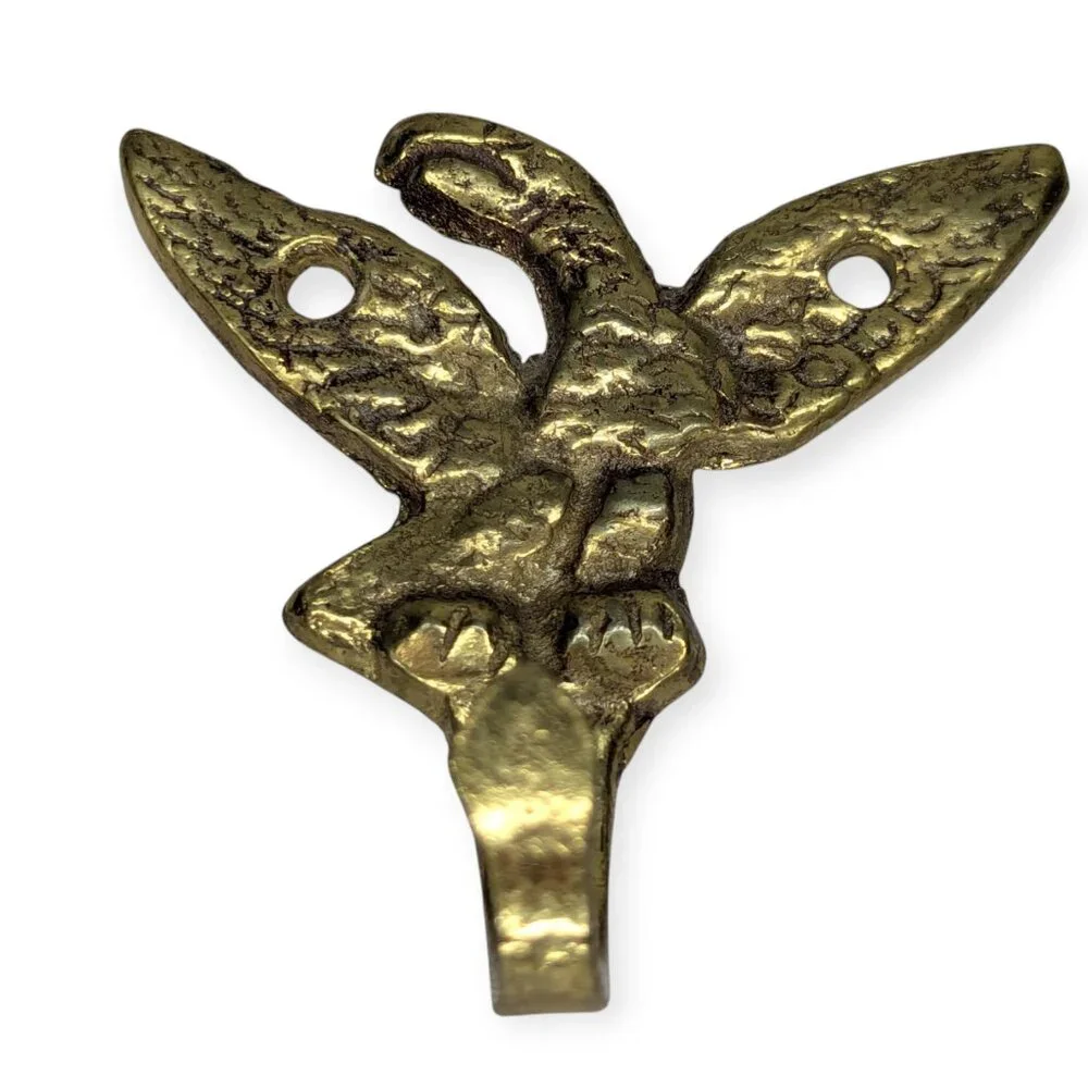 Vintage Brass Mallard Duck Wildlife Wall Mount Coat Hat Hook Hanger 2
